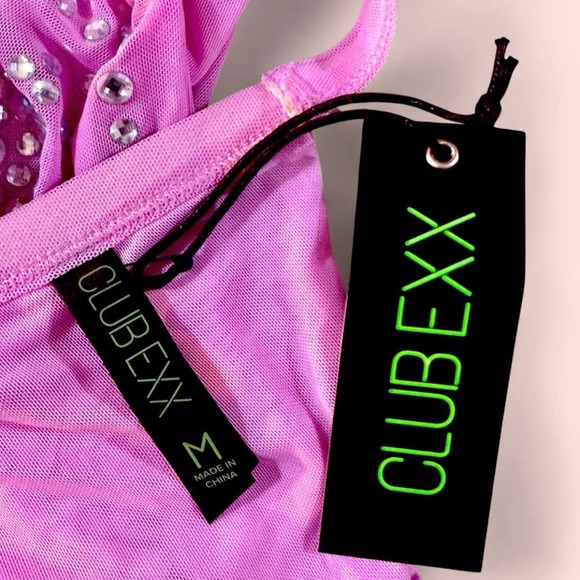 Dolls Kill Pink Rhinestone Halter Top - Picture 8 of 8